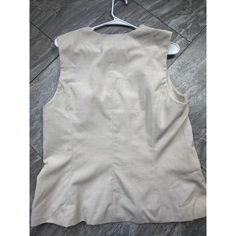 H&M Beige Tailored Button Front Vest Women's Medium NWT Sleeveless - Picture 5 of 6